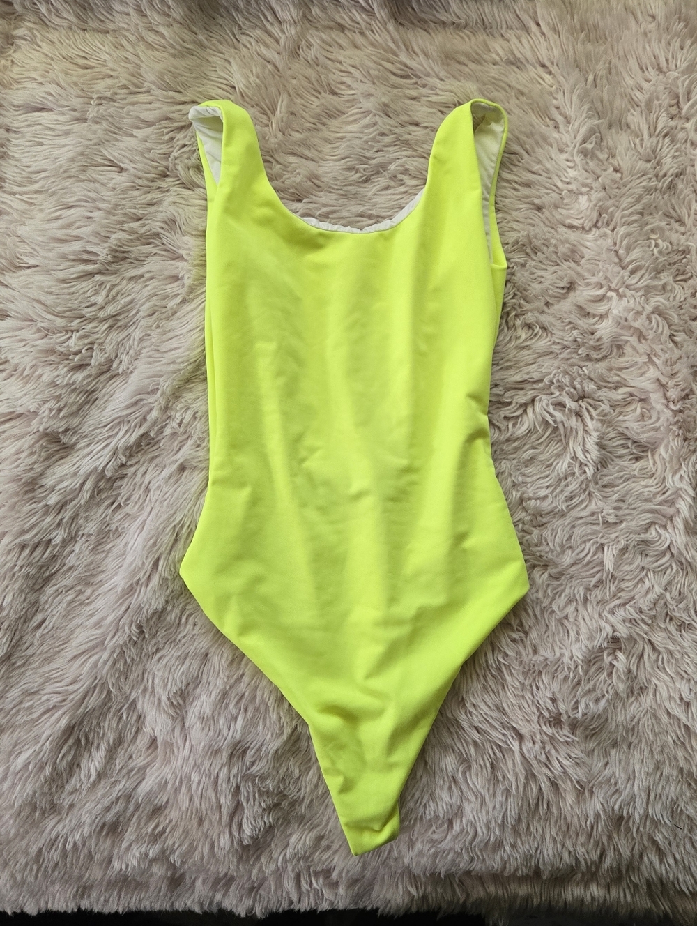 Akira Chicago Neon Yellow One-Piece Thong Swimsuit